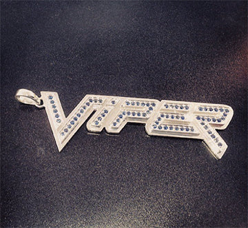 Custom Viper Pendant Blue Sapphires