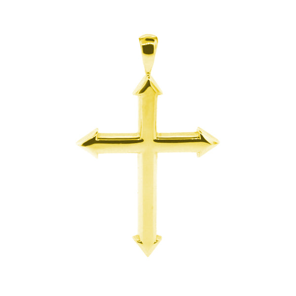 14k Yellow Gold Cross Pendant Archer - Mander Jewelry