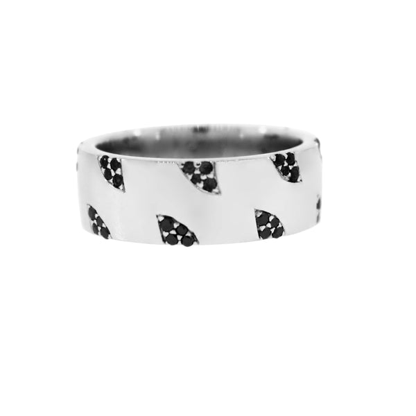14k White Gold and Black Diamond Ring for Men Ember - Mander Jewelry