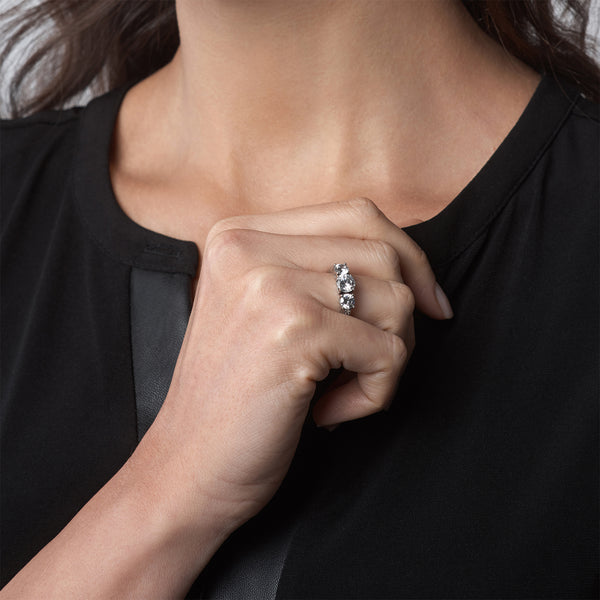 18k White Gold White Sapphire Ring Hamptons - Mander Jewelry