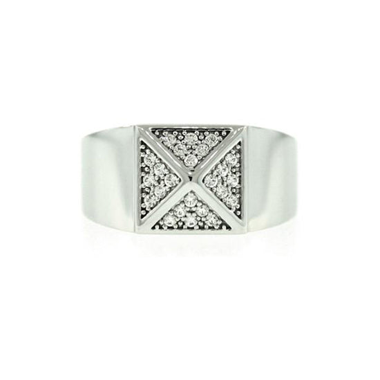 18k White Gold Diamond Ring St Marks for Men - Mander Jewelry