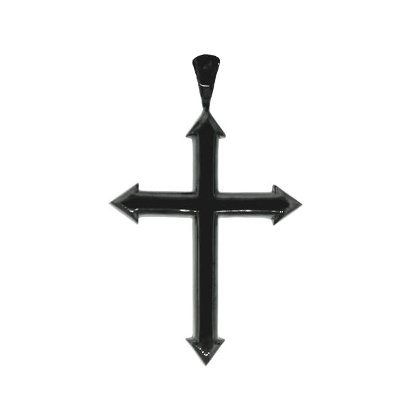 Blackened Silver Cross Pendant Archer for Men - Mander Jewelry