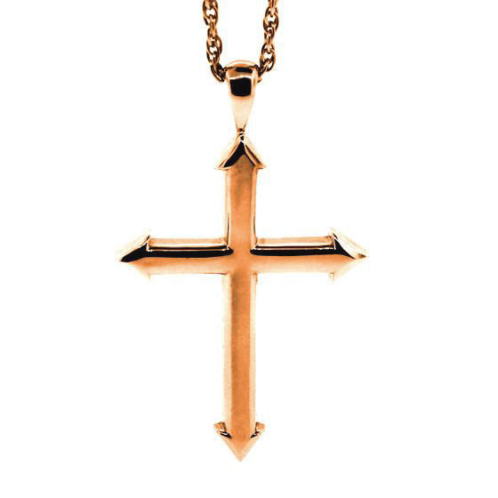 14k Rose Gold Cross Pendant Archer - Mander Jewelry