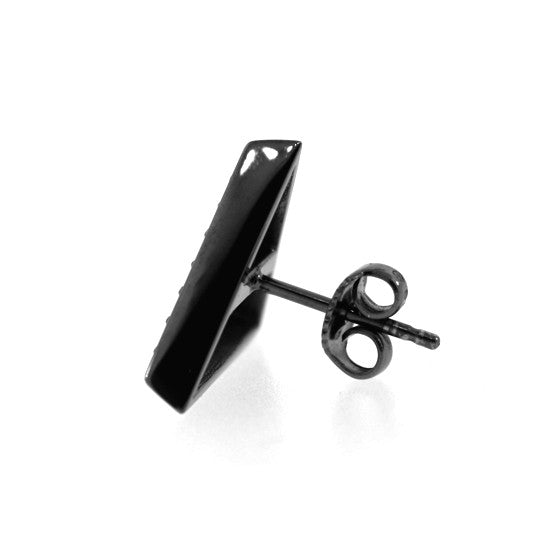 Blackened 18k White Gold Diamond Earrings Large Tres Puntos - Mander Jewelry