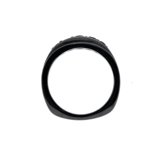 Blackened Silver Graduado Ring Emeralds - Mander Jewelry