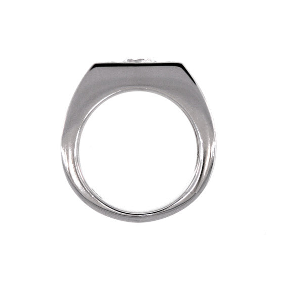 18k White Gold White Sapphire and Ruby Ring Jefe - Mander Jewelry
