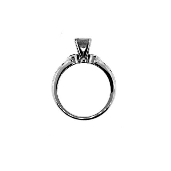 18k White Gold Pink Sapphire and Black Diamond Ring Violeta - Mander Jewelry