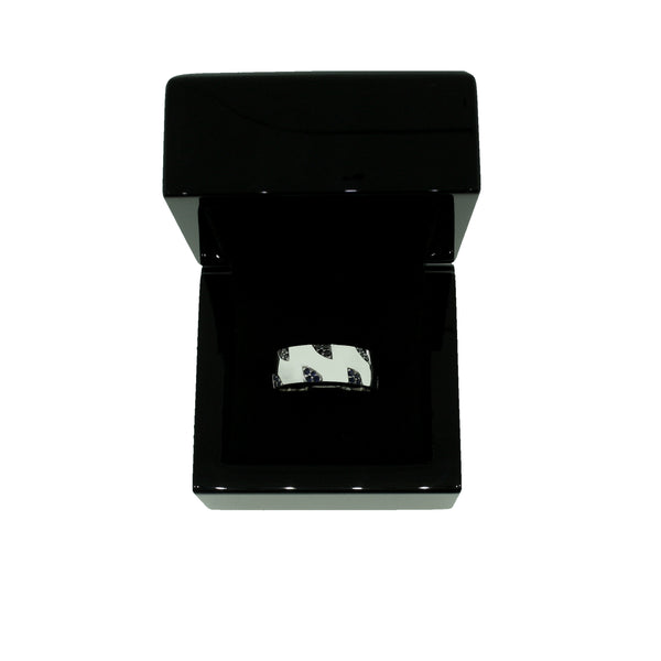 14k White Gold and Black Diamond Ring for Men Ember - Mander Jewelry