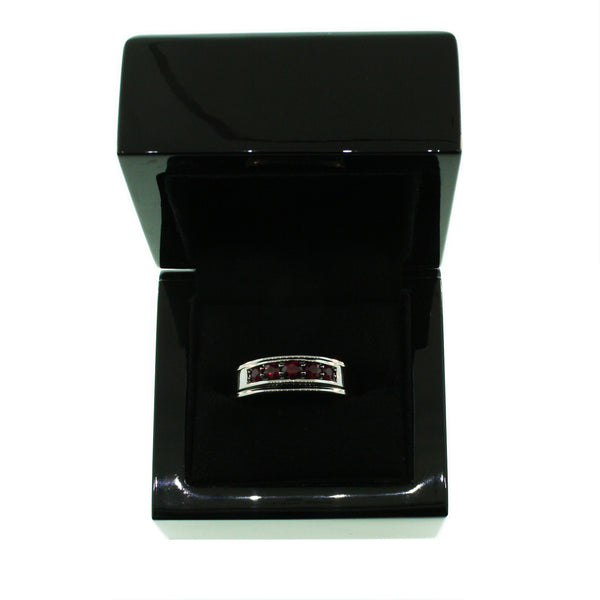 Blackened Silver Graduado Ring Ruby - Mander Jewelry
