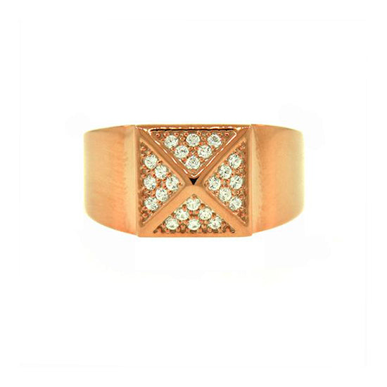 18k Rose Gold Diamond Ring St Marks for Men - Mander Jewelry