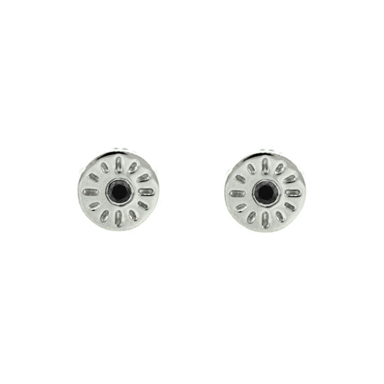 Silver Timeless Earrings Black Diamonds - Mander Jewelry
