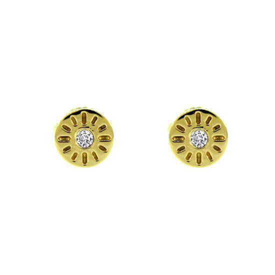 18k Yellow Gold Diamond Earrings Timeless - Mander Jewelry